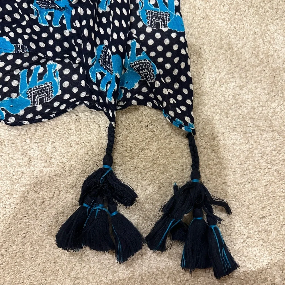 Crown & Ivy Polka Dot Scarf with Blue Accents